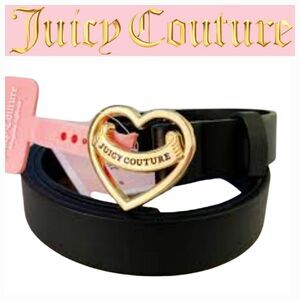 Juicy Couture Gold Heart Logo Buckle Belt